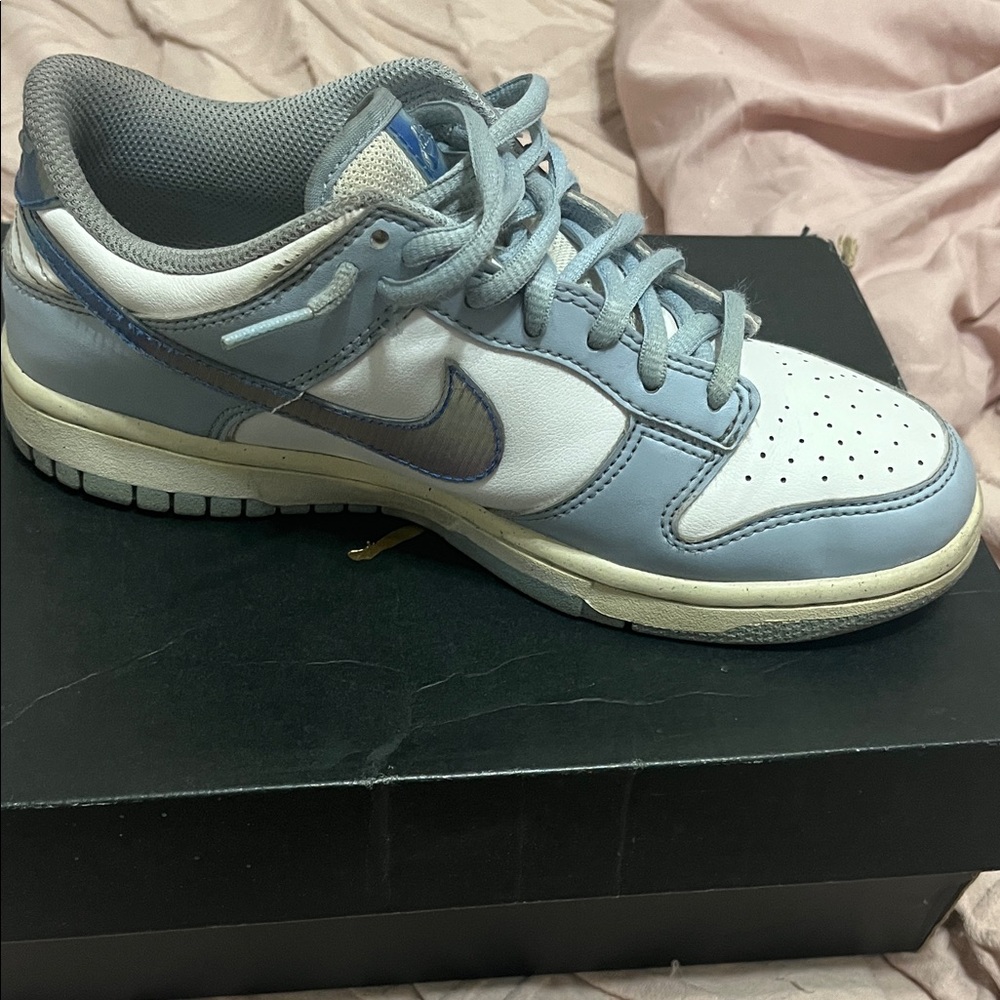 Nike Light Blue and White Low-Top Sneakers